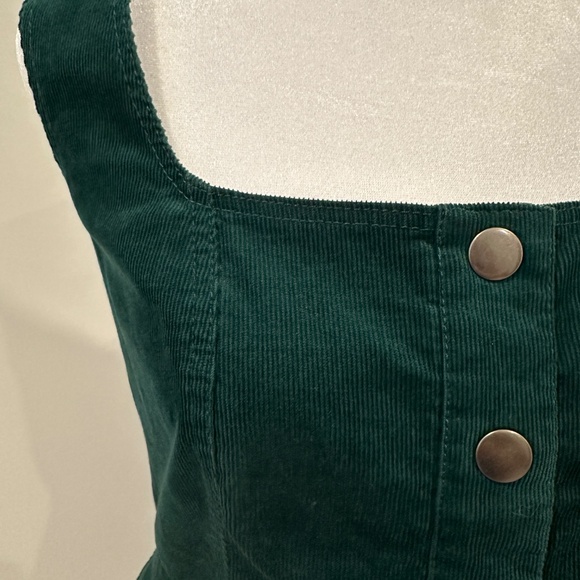 Urban Outfitters Emerald Green Corduroy Snap Dress - Picture 3 of 3